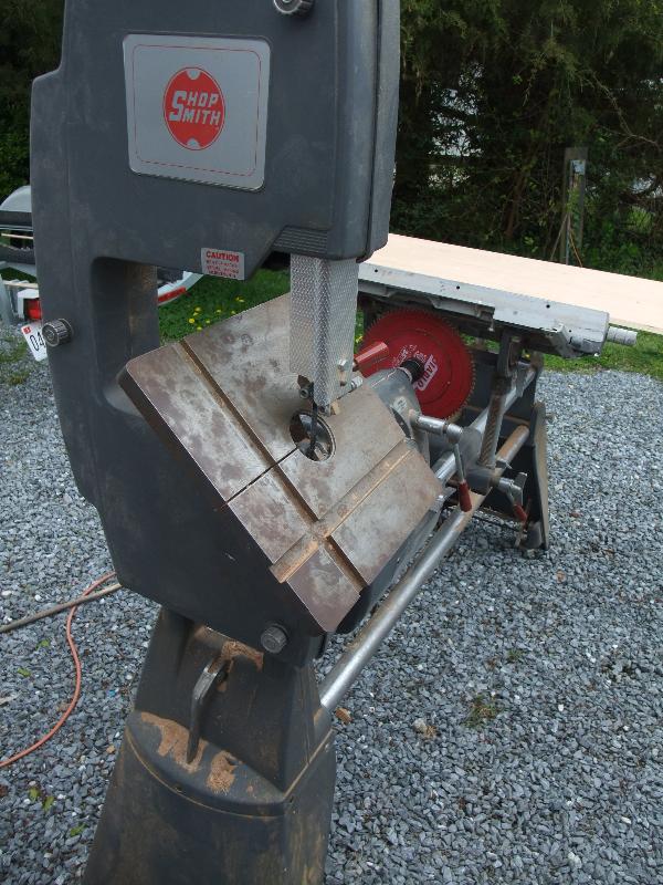 Set the table saw and band saw to 45°